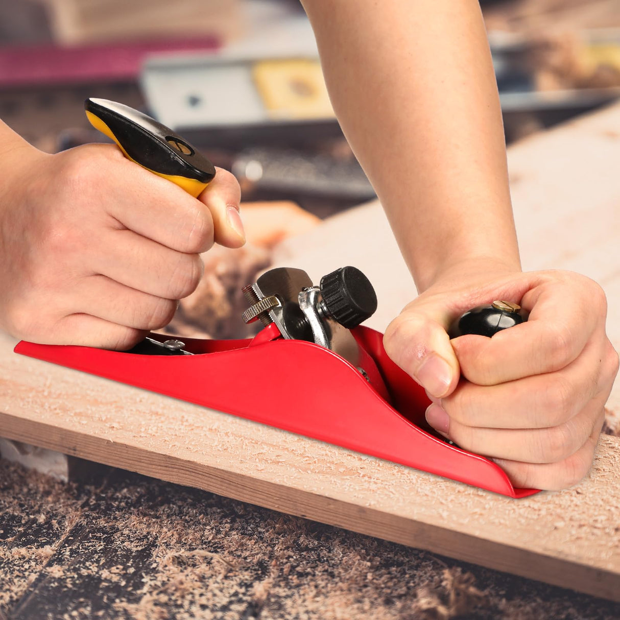 Lanties Hand Planer with 2 Inch Blade Adjustable Smoothing Wood Plane Universal Bench Plane for DIY Door Installation Woodworking Trimming Lanties