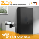 Waqiv Large Space Metal Storage Cabinet with Doors and Shelves, Locking Garage Storage Cabinet, 72'' H Filing Cabinet for Home and Office, Black, 36" Waqiv