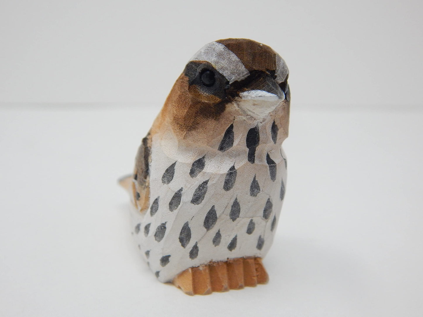 Selsela Sparrow Brown Bird Wood Ornament Hanging Animal Figurine Handmade Carved Decoration - WoodArtSupply