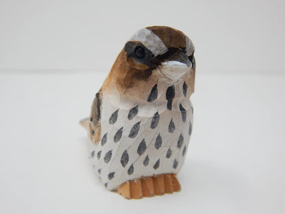 Selsela Sparrow Brown Bird Wood Ornament Hanging Animal Figurine Handmade Carved Decoration - WoodArtSupply