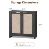 OAKHAM HOME Hampstead Storage Cabinet Set, Rattan Sideboard Buffet Cabinet with 3 Doors and 3 Drawers, 65.4" Large Kitchen Cabinet Console Cabinet OAKHAM HOME