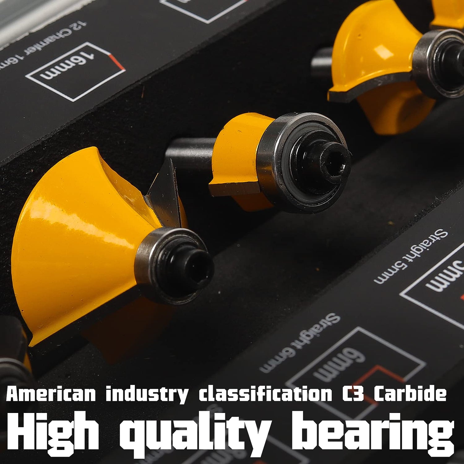 MNA Router Bit Set 25 Pieces 1/4 Inch, European Edition Router Bits Kit, Traditional Woodworking Tools, Aluminium Case MNA