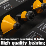 MNA Router Bit Set 25 Pieces 1/4 Inch, European Edition Router Bits Kit, Traditional Woodworking Tools, Aluminium Case MNA