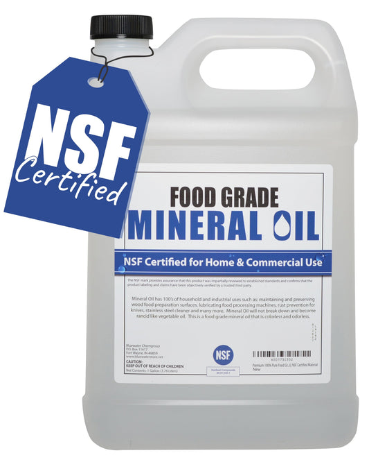 NSF Certified Food Grade Mineral Oil - Gallon (128oz), Certified Food Safe Conditioner for Wood Cutting Boards, Butcher Blocks and Stainless-Steel - WoodArtSupply