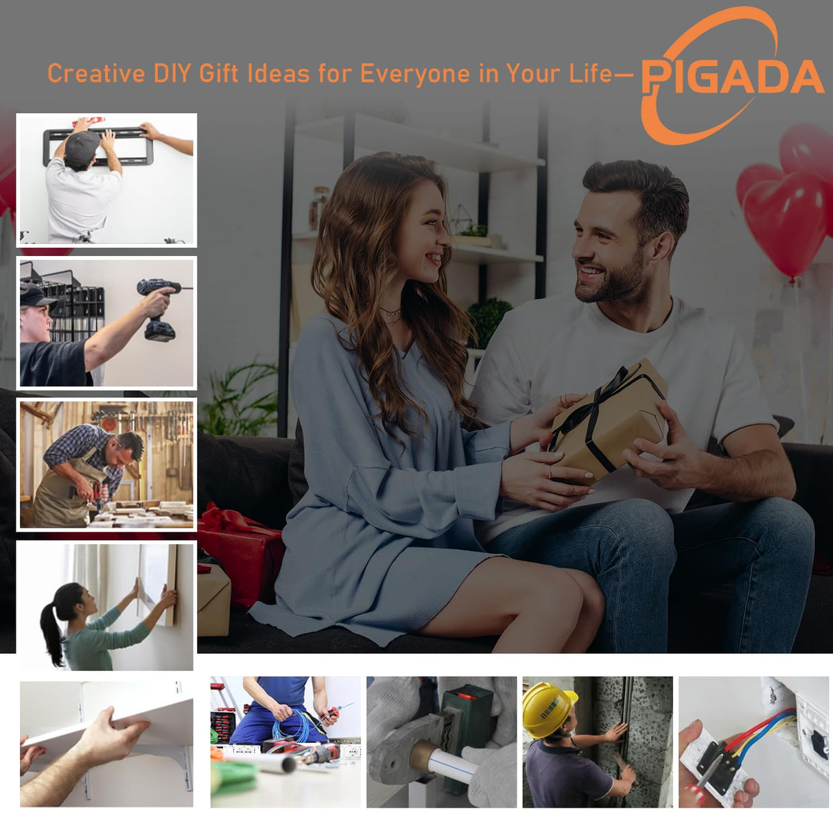 Stud Finder up to 4.7inch Contain Protecting Pouch,Wall Scanner 6 in 1 Beam Finders with Intelligent Microprocessor Chip, Audio Alarm and HD LCD PIGADA