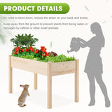 Patiomore 4 Feet Outdoor Wooden Raised Garden Bed Planter Box Kit for Vegetable and Fruit Herb Growing, Patio or Balcony Gardening, Natural Patiomore