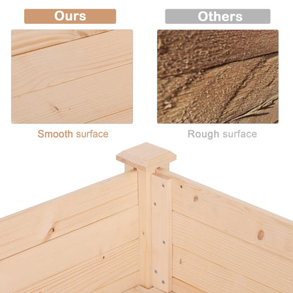 Outsunny Raised Garden Bed with Legs, 48" x 22" x 30", Elevated Wooden Planter Box, Self-Draining with Bed Liner for Vegetables, Herbs, and Flowers