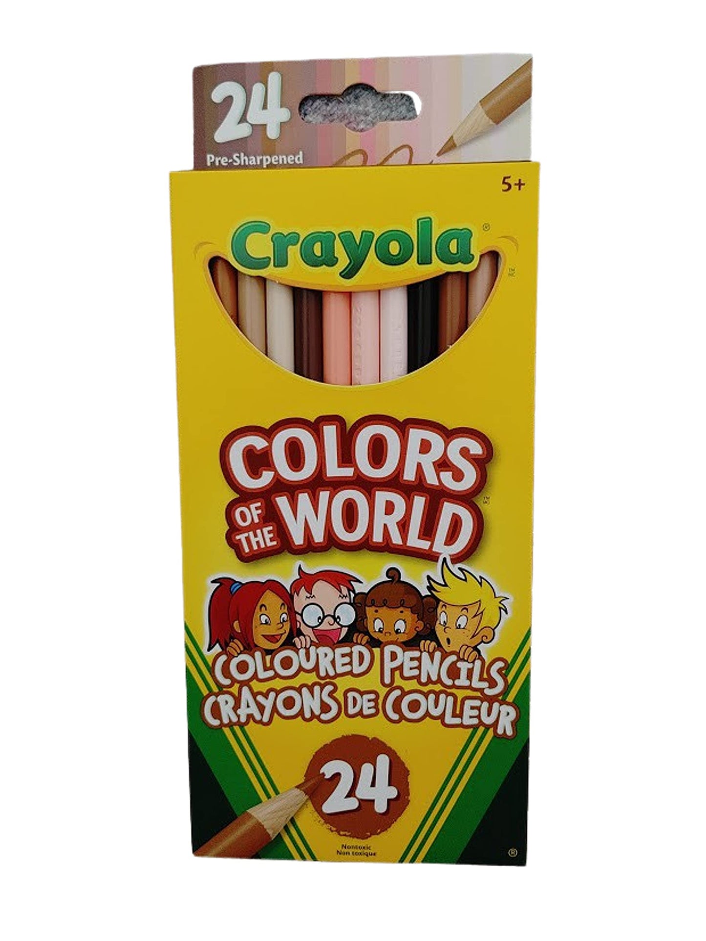 Crayola - Colors of the World Bundle - 24 Crayons + 24 Pencil Crayons + 48 pg Coloring Book - Great for kids of all ages. - WoodArtSupply