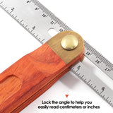 Bonsicoky 9 Inch T-Bevel Angle Finder Sliding Gauge, Adjustable Ruler Protractor with Hardwood Handle, Metric Marks Bonsicoky