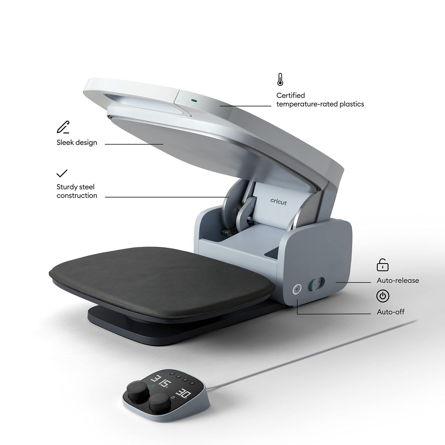 Cricut Autopress- Professional Automated Heat Press for T-Shirts, Decor, Home-Friendly Design, Commercial-Level Capabilities, Large Ceramic-Coated Cricut