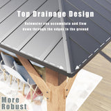 Joyside Wood Gazebo with Mosquito Netting 13 x 11 ft. Wood Patio Gazebo - Cedar Wood Framed Gazebo with Steel Frame Gable Roof Hardtop Gazebo for Joyside