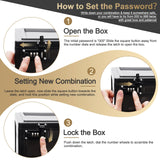 Large Lock Box for Personal Items, Combination Lockable Storage Box for Office Locker/School/Medicine/Snacks/Phone Jail/Electronic/Home Lalifebuss