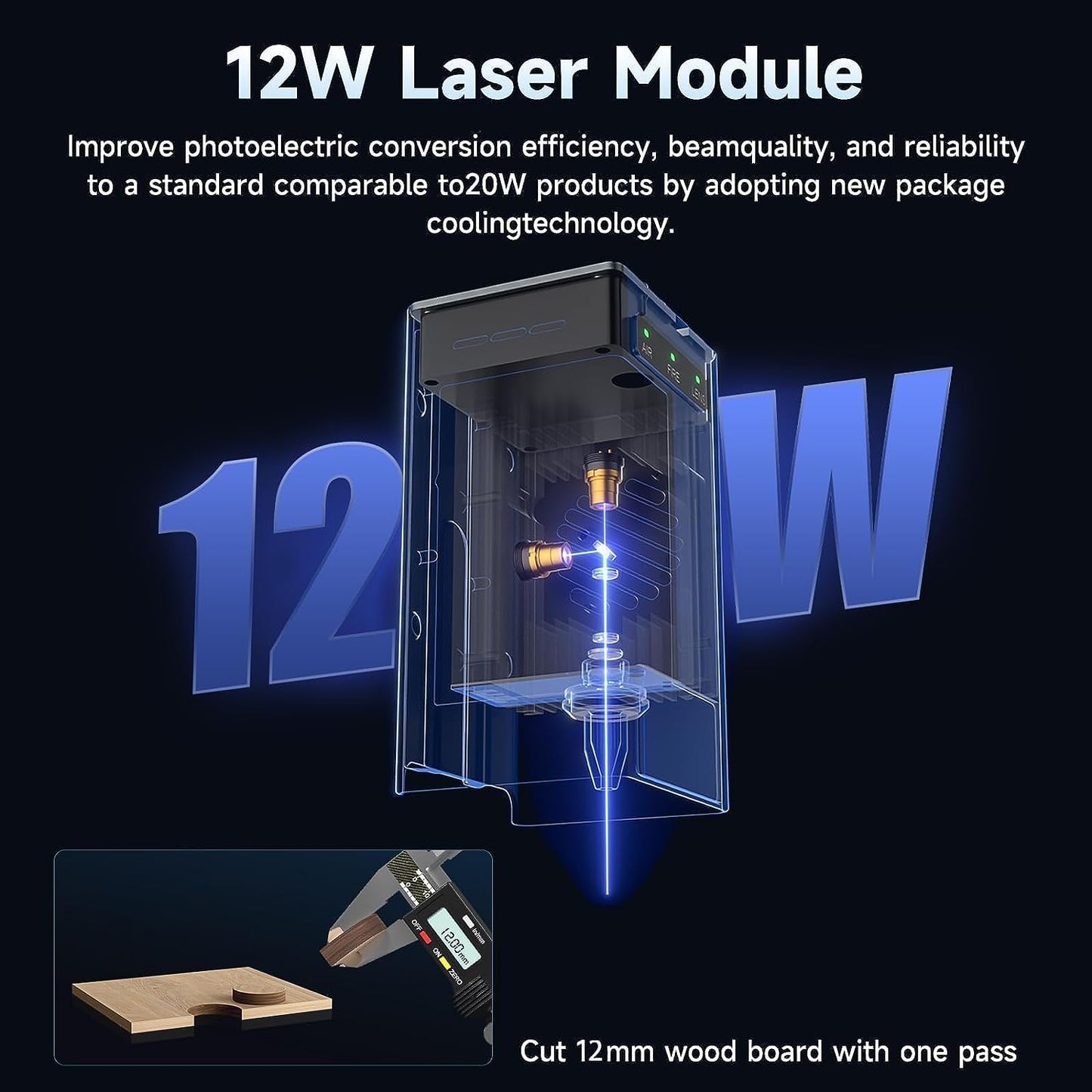 Creality Laser Engraver, 12W Laser Cutter with Air Assist, 120W High Accuracy Laser Engraving Machine, DIY CNC Machine and Laser Engraver for Wood