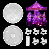 8Pcs Carousel Resin Epoxy Molds Silicone Kit Merry Go Round Casting Mold for Epoxy Resin DIY Decoration Crafts Desktop Ornament Home Decor Wedding BROVITI