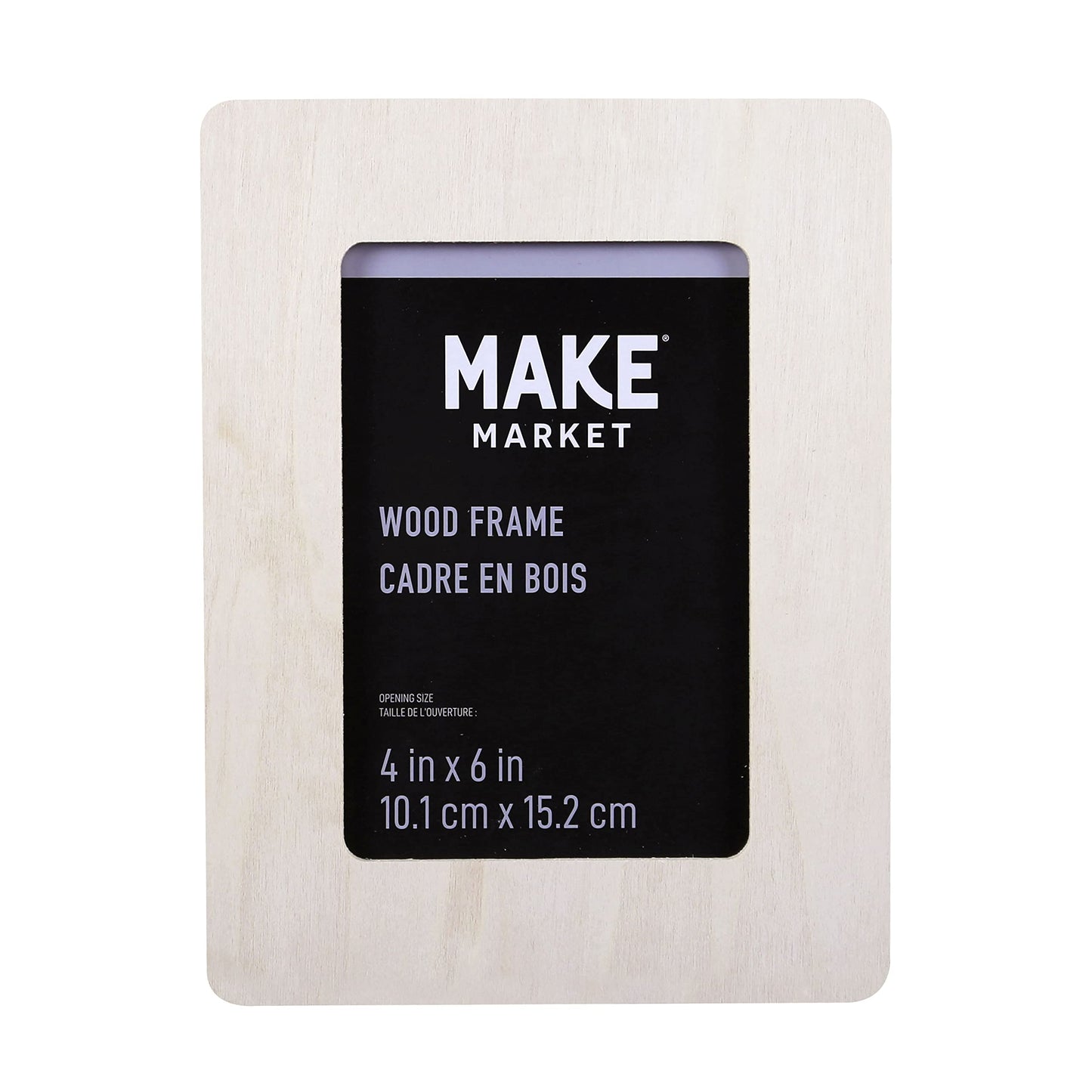 Make Market Wood Photo Frames Unfinished 4” x 6” Plywood Frames - Paintable Picture Frame for Office, Home, School - Bulk 24 Pack