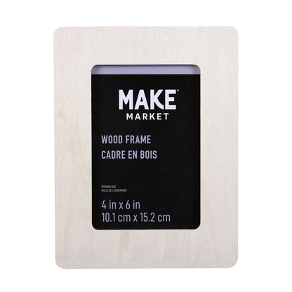 Make Market Wood Photo Frames Unfinished 4” x 6” Plywood Frames - Paintable Picture Frame for Office, Home, School - Bulk 24 Pack - WoodArtSupply