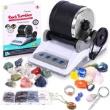 BUAOB Rock Tumbler Kit - Turn Rough Rocks into Beautiful Gems with 7-Day Polishing Timer, Includes 2 Belts, Bag of Rough Stones, 4 Stages of BUAOB