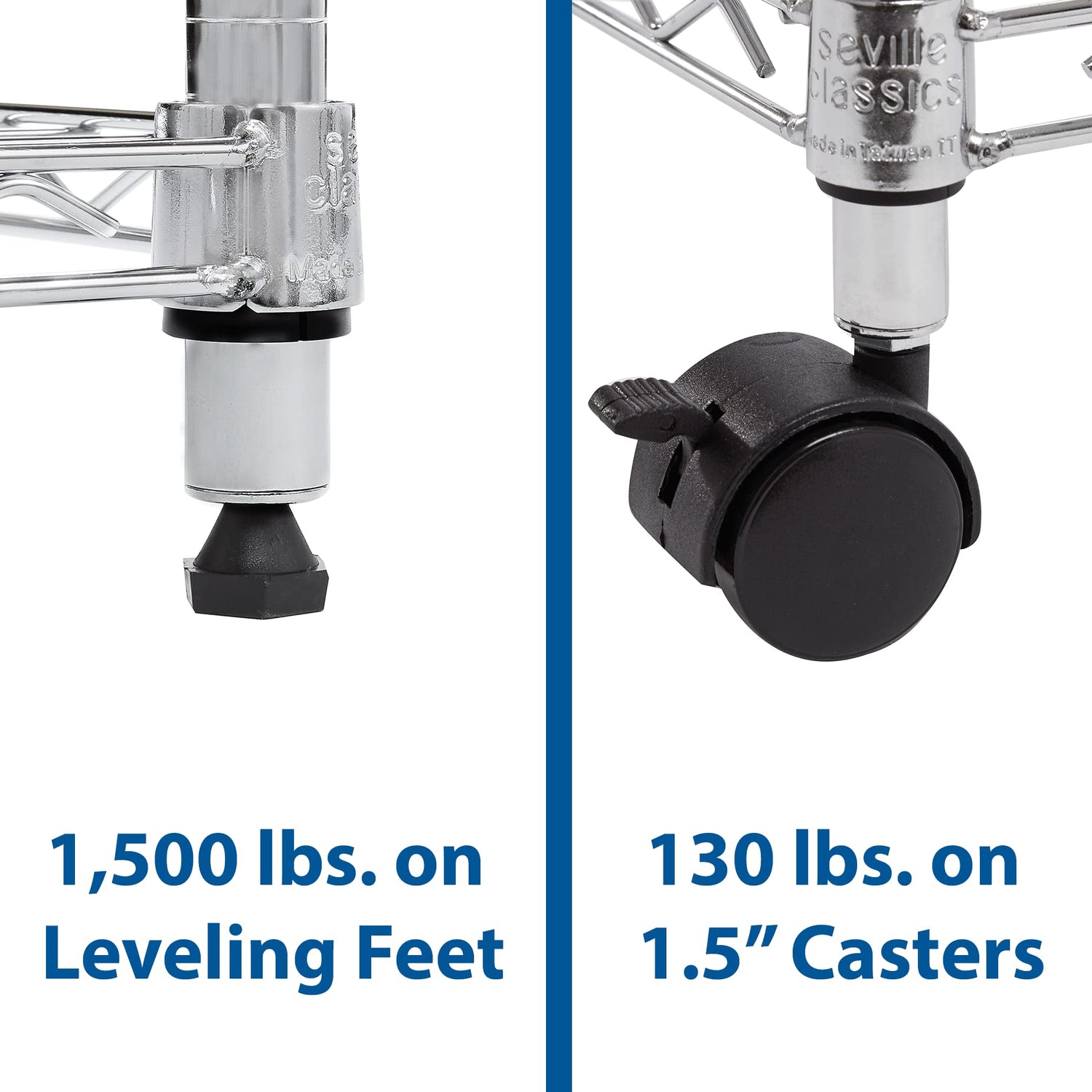 Seville Classics 5-Tier Wire Shelving with Wheels, 5-Tier, 30"" W x 14"" D (NEW MODEL), Chrome Plating, Plated Steel Seville Classics