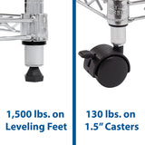 Seville Classics 5-Tier Wire Shelving with Wheels, 5-Tier, 30"" W x 14"" D (NEW MODEL), Chrome Plating, Plated Steel Seville Classics