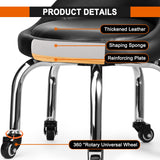 FLOLXNB Low Height Rolling Stool with Back, Low Height Rolling Chair, Low Stool with Wheels for Garage Shop Home Office,L FLOLXNB