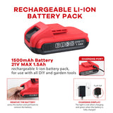 jar-owl Powerful Brushless Motor 21V Cordless Drill Set, 319 in-lb Torque, 0-1350RMP Variable Speed, 10MM 3/8'' Keyless Chuck, 25+1 Clutch, 1.5Ah jar-owl