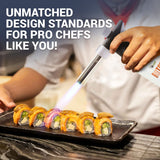 Jo Chef Pro Butane Torch Lighter - Refillable Butane Torch Head, Small Butane Torch with Safety Lock & Adjustable Flame - Culinary Blow Torch, Creme Jo Chef