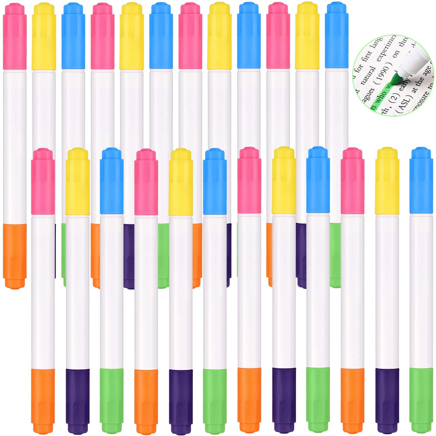 Outus 24 Pieces Dual Sided Neon Pens Colorful Neon Pens Art Marker Neon Pens for LED Board Write Draw Art Crafts - WoodArtSupply