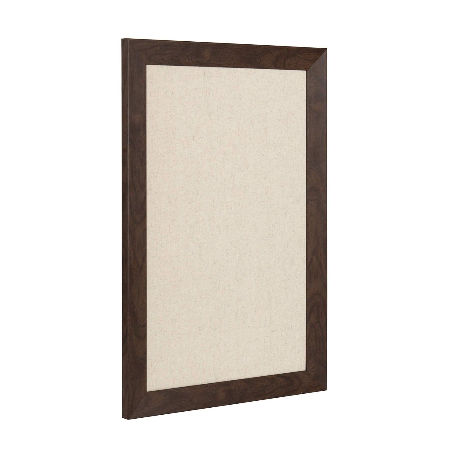 DesignOvation Beatrice Framed Linen Fabric Pinboard, 18x27, Walnut Brown DesignOvation