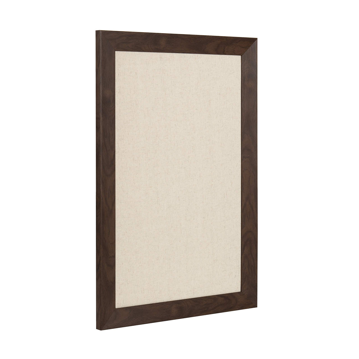 DesignOvation Beatrice Framed Linen Fabric Pinboard, 18x27, Walnut Brown DesignOvation