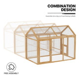 MoNiBloom Outdoor Chicken Coop Large Hen House Poultry Cage with Roosting Rods, Farmhouse Backyard Wood Rabbit Hutch Small Pets Playpens Spire Shaped MoNiBloom