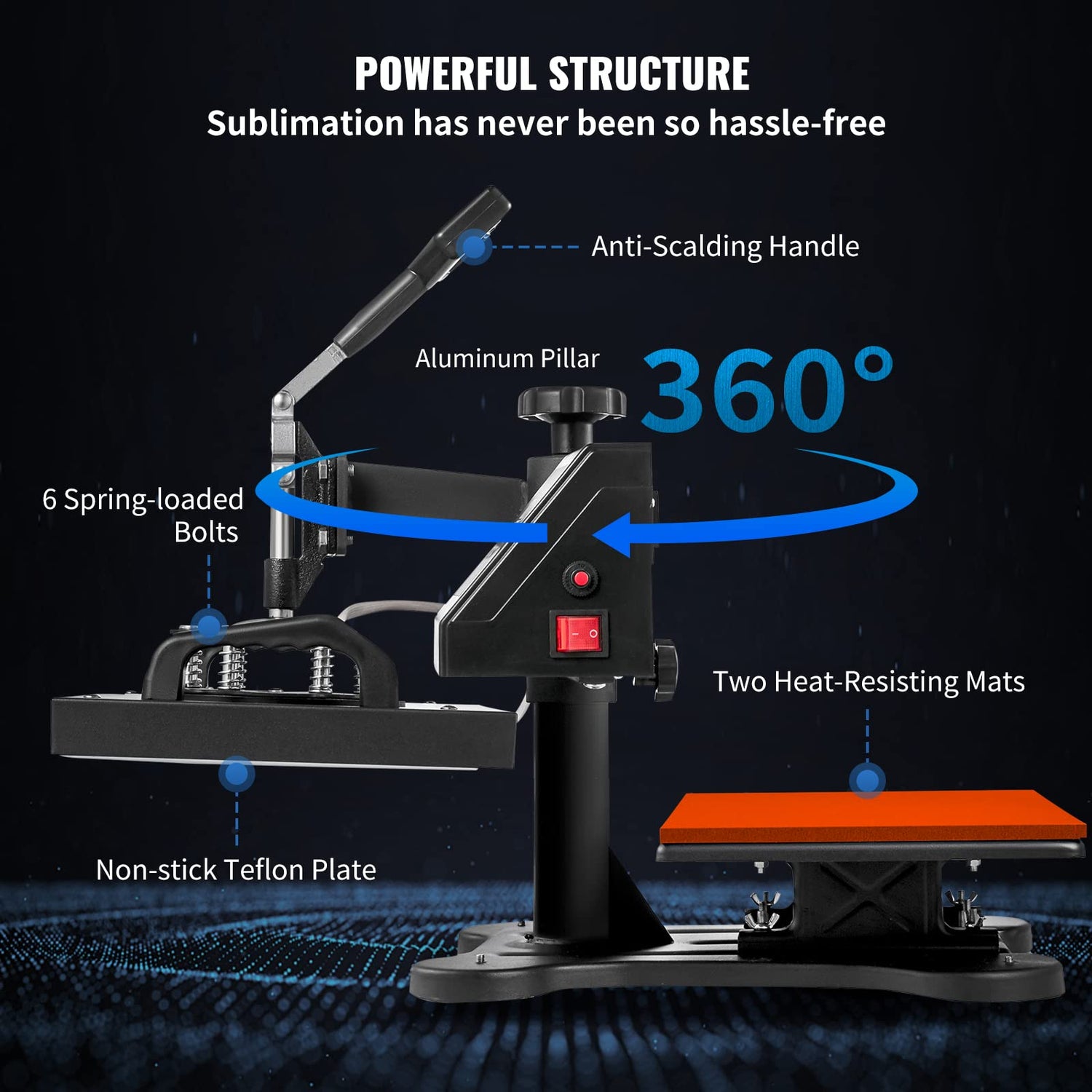 VEVOR Heat Press, 12x10in Heat Press Machine, Clamshell Sublimation Transfer Printer Fast Heat-up, Digital Precise Temperature Control, Vinyl Heat VEVOR