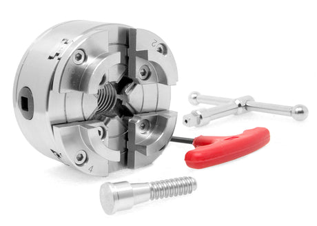 WEN LA4374 3.75-Inch 4-Jaw Self-Centering Lathe Chuck Set with 1-Inch x 8TPI Thread WEN