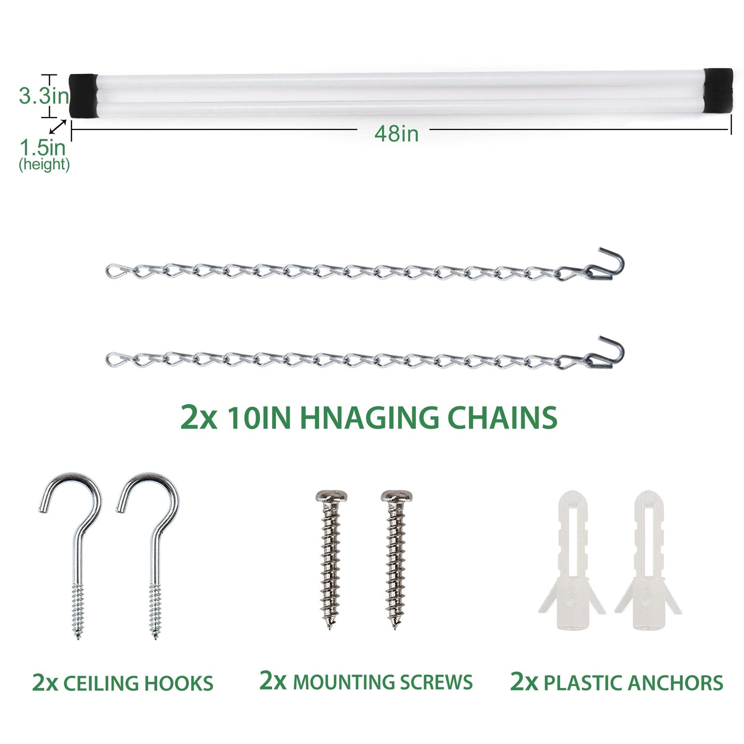 BBOUNDER 4 Pack Linkable LED Utility Shop Light, 4 FT, 4000 LM, 48 Inch Integrated Fixture for Garage, 40W Equivalent 250W, 5000K Daylight, Surface + BBOUNDER