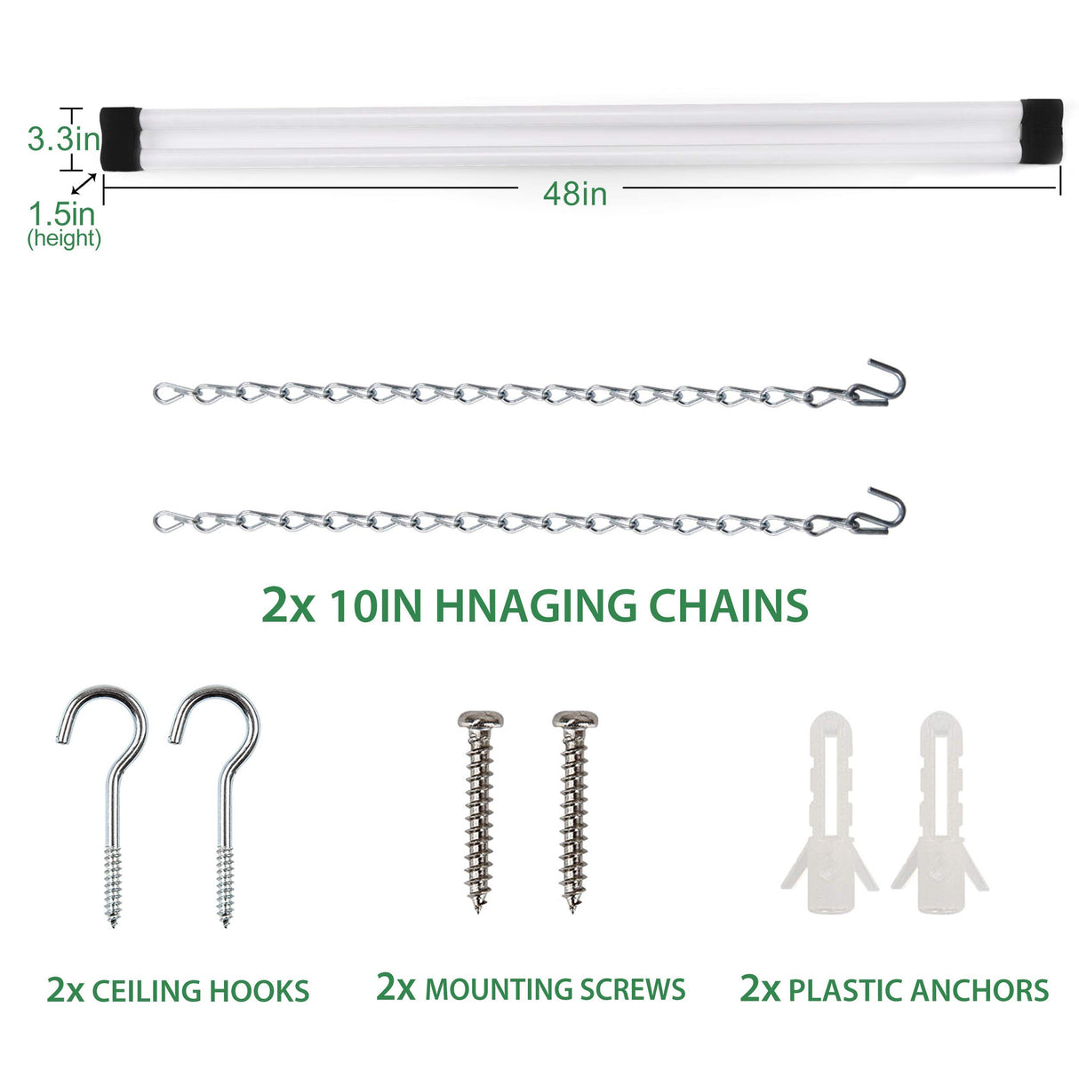 BBOUNDER 4 Pack Linkable LED Utility Shop Light, 4 FT, 4000 LM, 48 Inch Integrated Fixture for Garage, 40W Equivalent 250W, 5000K Daylight, Surface + BBOUNDER