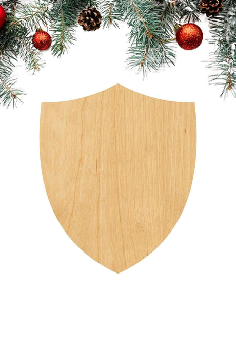 3 Pcs Shield Supply 3" Wooden Shape Ornaments Unique Unpainted Smooth Surface Unfinished Laser Cutout Wood Sheets Boards for Crafts 1/8 Inch Thick Generic