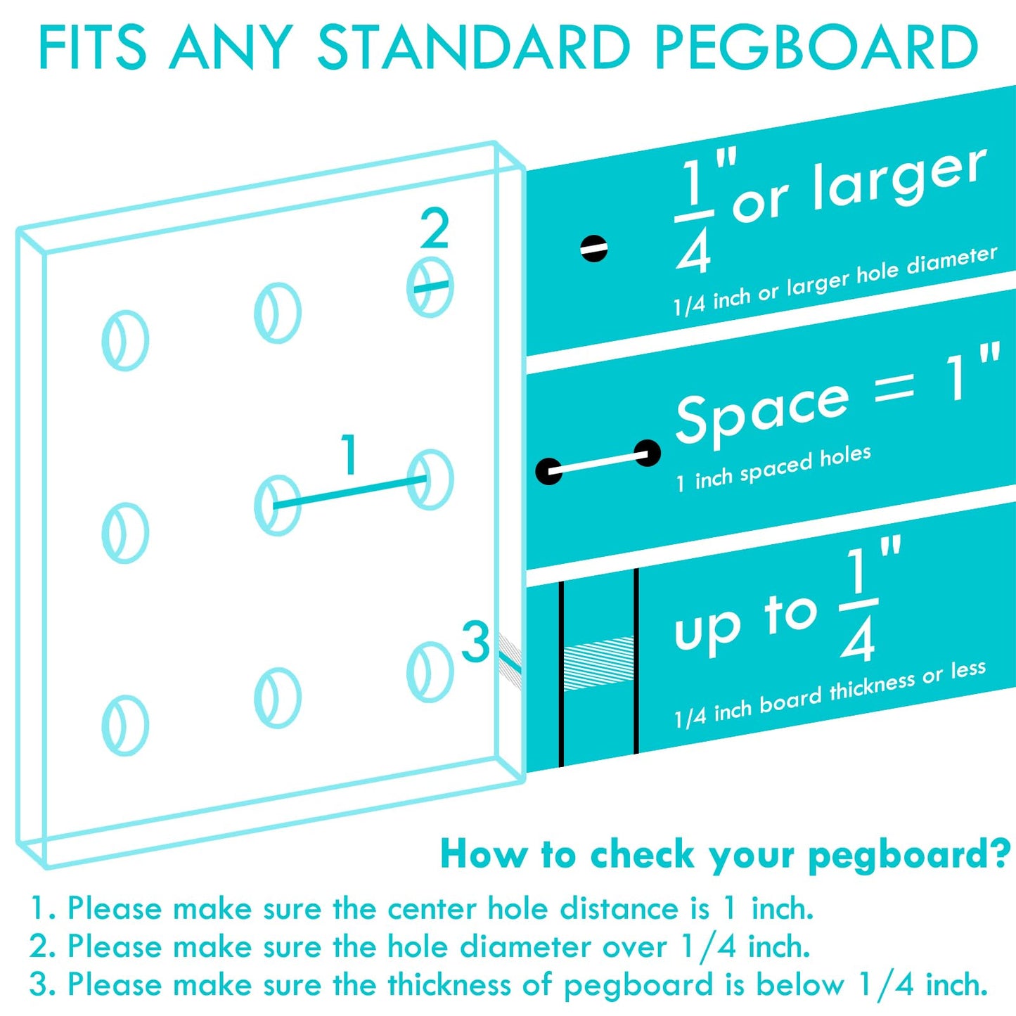 2 Pack Pegboard Shelves, Wooden Shallow Shelf for 1/4 inch Peg Board Organizer Accessories, Shelves and Baskets Brackets, Display and Storage Rack - WoodArtSupply