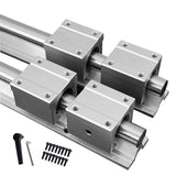 GUWANJI Linear Rail 2 PCS SBR20-1500mm Linear Slide Rails and 4 PCS SBR20UU Square Type Bearing Blocks, SBR20 Linear Rail Kit for Automated Machines GUWANJI