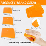 Frienda Body Filler Spreaders Automotive Body Fillers Plastic Auto Spreader Auto Body Spreader for Applying Fillers Putties Glazes Caulks and Paint Frienda