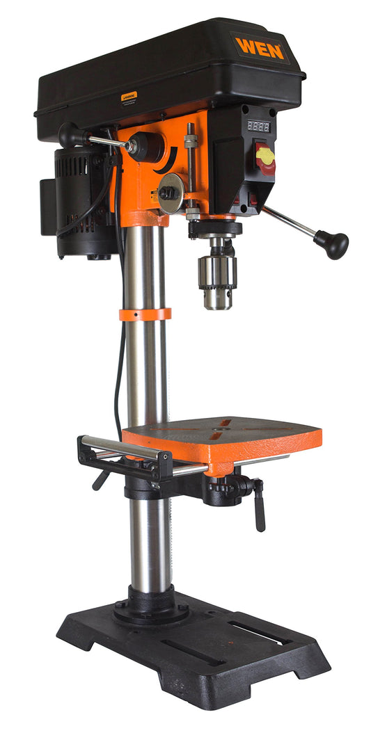 WEN 4214T 5-Amp 12-Inch Variable Speed Cast Iron Benchtop Drill Press with Laser and Work Light - WoodArtSupply