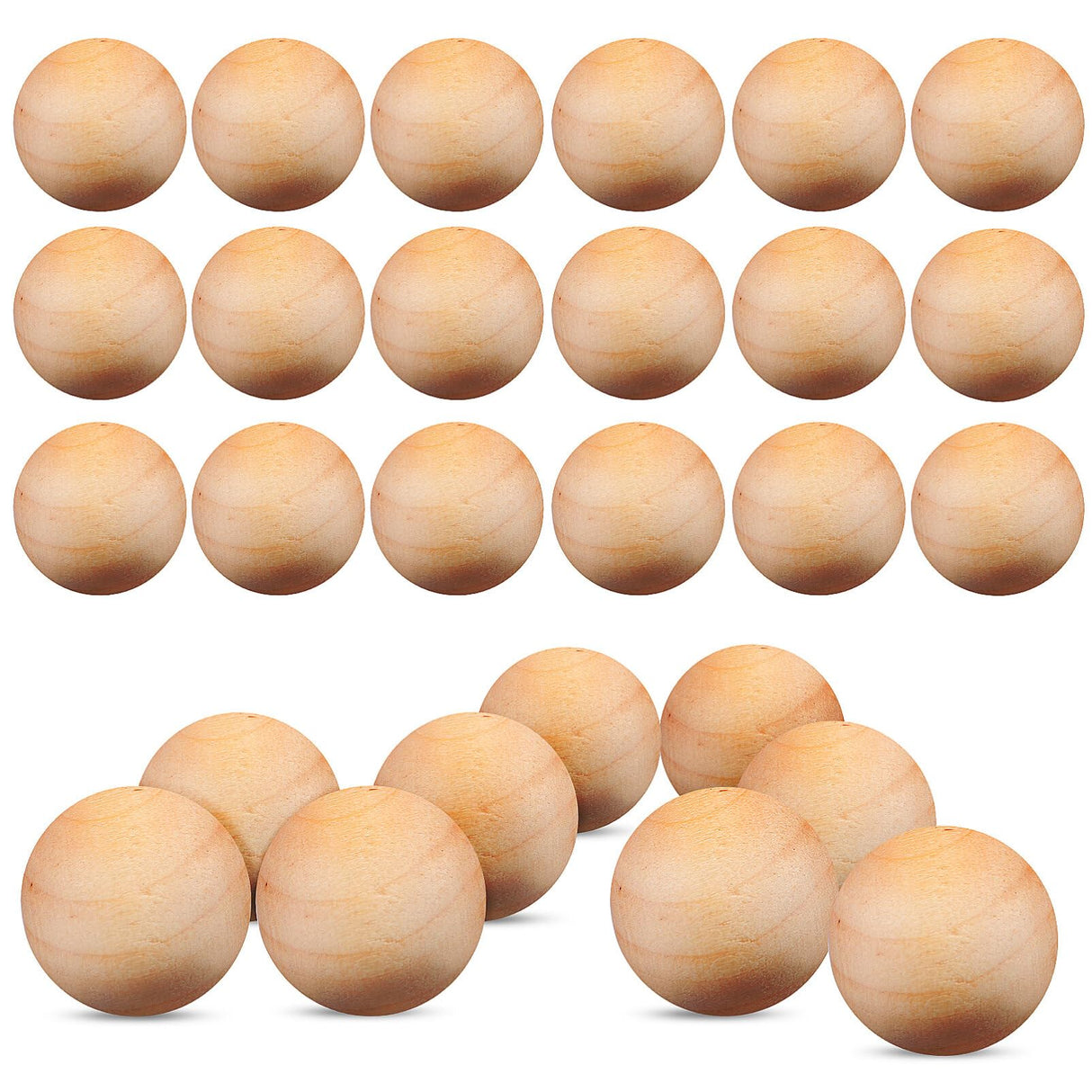 TEHAUX Unfinished Round Wood Balls 100pcs 12mm Natural Craft Balls Christmas Gnome Noses Wooden Loose Beads Spheres Arts for DIY Projects Garland TEHAUX