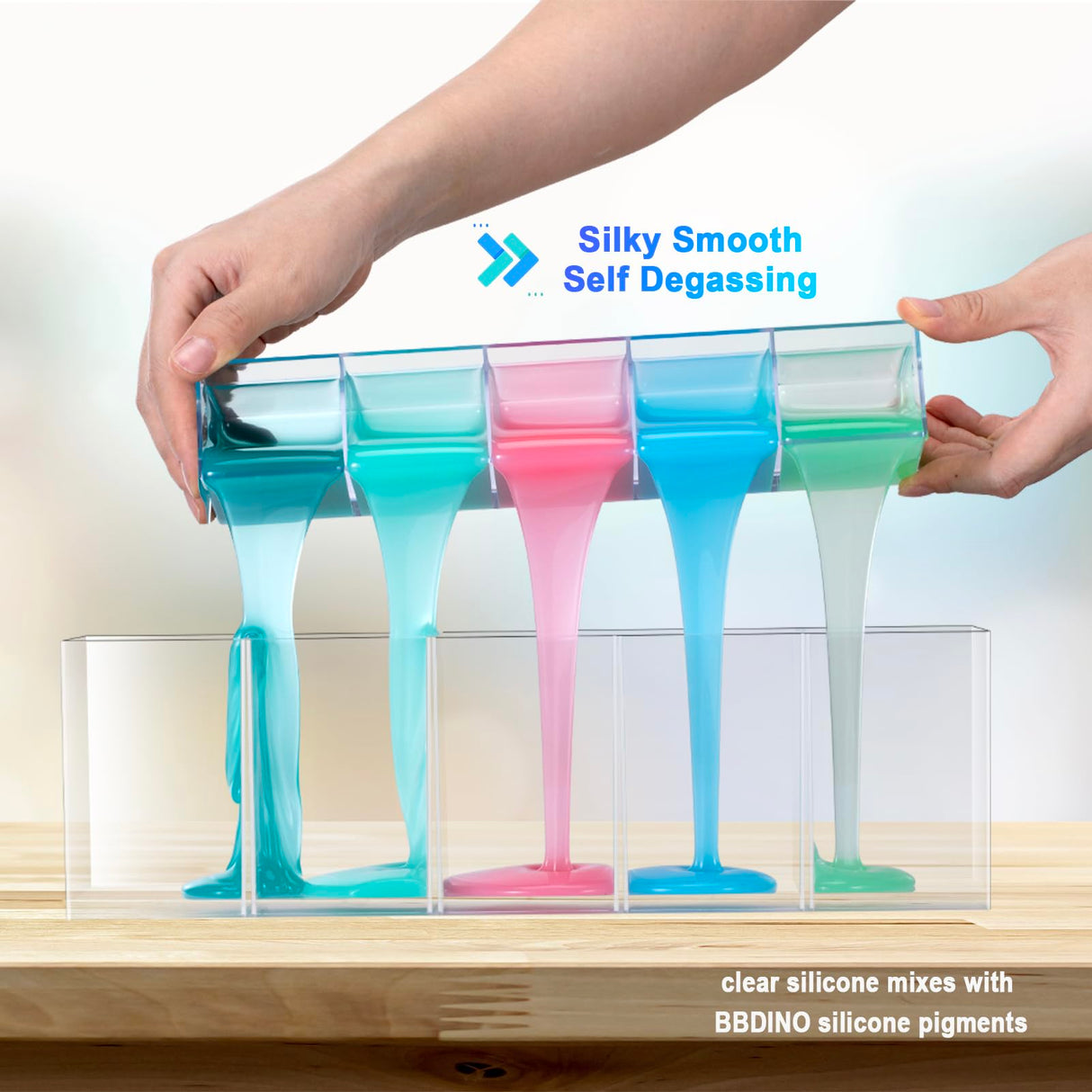 BBDINO Silicone Mold Making Kit 20A Silicone for Mold Making 1 Gallon/10 lbs/160 Oz, Silicone Mold Making Clear Translucent, 1:1 by Volume, Liquid BBDINO