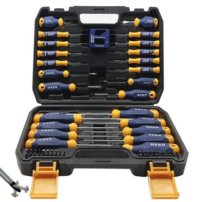 SUNHZMCKP Magnetic Screwdriver Set 66-Piece, S2- Alloy Tool Steel, Includes Slotted/Phillips/Torx Mini Precision Screwdriver, Replaceable Screwdriver - WoodArtSupply