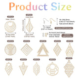 Beadthoven Wooden Earring Making Kit for Adults 12 Styles Hollow Filigree Wood Pendants Geometric Dangle Earrings Unfinished Wooden Charms with BB Beadthoven