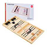 HELLO PAPAYA Fast Sling Puck Game,Wooden Hockey Game,Super Foosball Table,Desktop Battle Winner Slingshot Game,Parent-Child Interaction Family Games HELLO PAPAYA