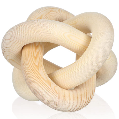 Wood Chain Link Decor 3 Link Wood Knot Decor Hand Carved Coffee Table Decor Modern Farmhouse Shelf Decor Boho Chain Decor Rustic Decorative Objects Yalikop