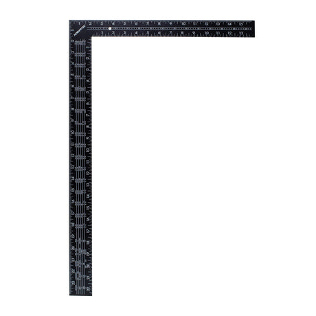 POWERTEC 80008 16 Inch x 24 Inch Steel Framing Square with Rafter Tables, L Shaped Tool for Carpenter Square, Woodworking Square, Right Angle Ruler, POWERTEC