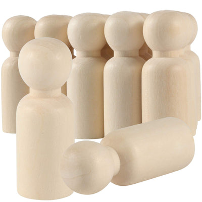 ZEONHAK 120 Pack Natural Unfinished Wooden Peg Dolls, Wooden Peg Doll People, Wooden Peg Doll Body for DIY Crafts Wedding Party Home Decoration