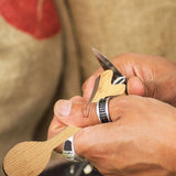 CDIYTOOL 4Pcs Wood Carving Spoon, Unfinished Wood Carving Spoon with Branch Handle Wooden Twig Shaped Spoon Black Walnut Blank Wood Spoon for DIY CDIYTOOL