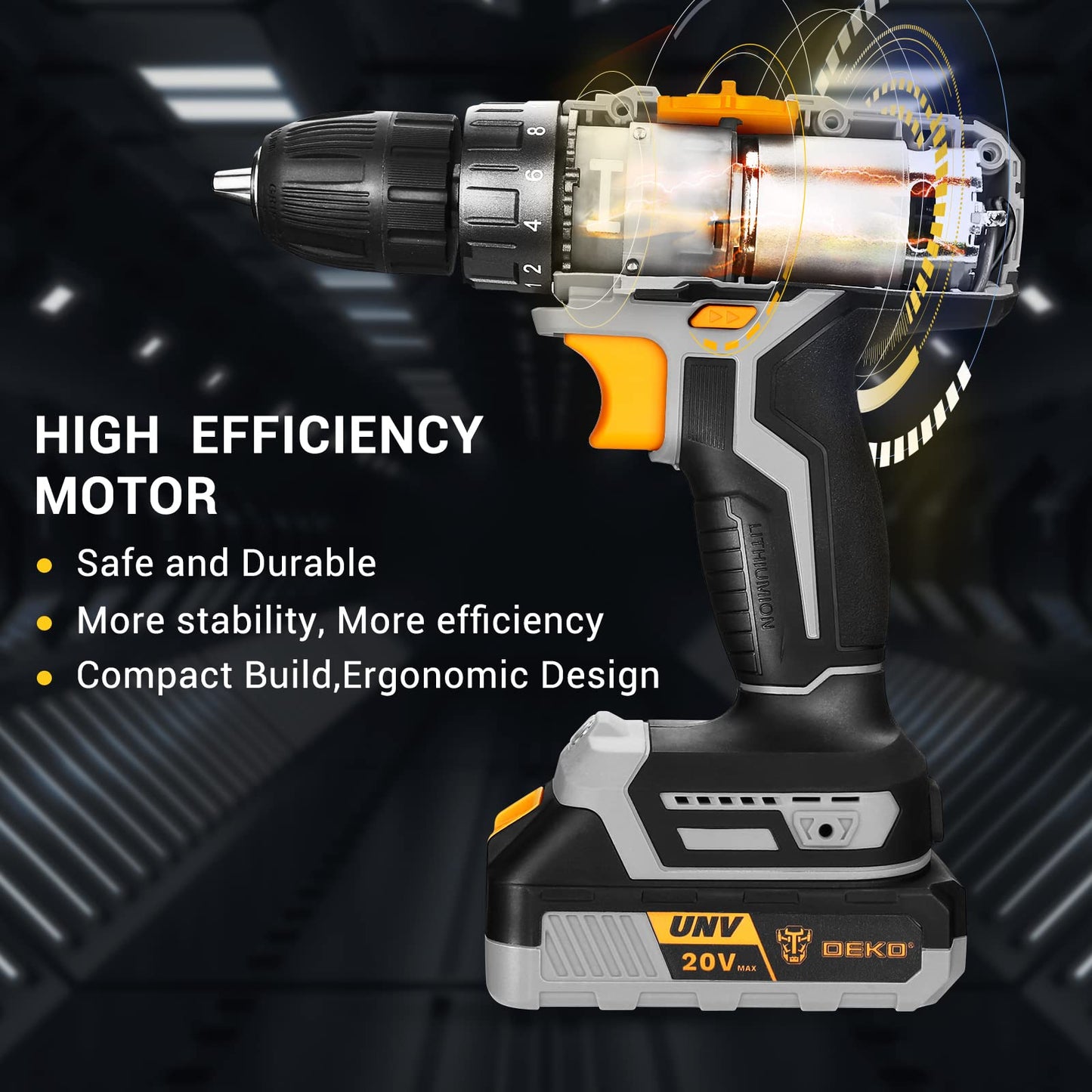 Power Drill Cordless: DEKOPRO Cordless Drill 20V Electric Power Drill Set Drills Cordless with Battery and Charger Drill Driver