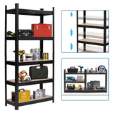Karl home Garage Shelving Heavy-Duty, 5-Tiers Wide Size Adjustable Metal Shelving Unit Utility Rack Organization for Garage Pantry Basement, Karl home
